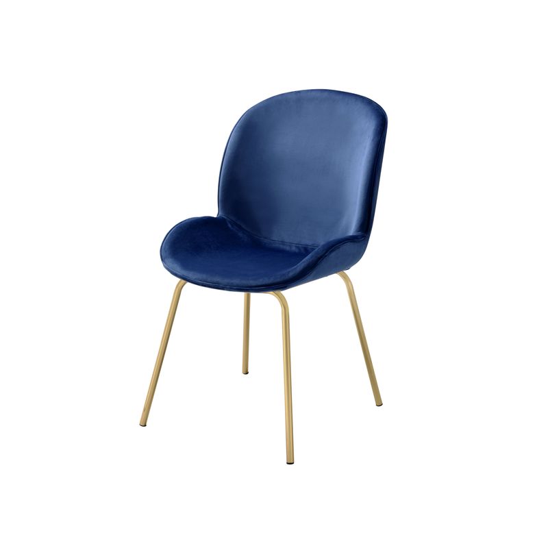 ACME Chuchip Side Chair (Set-2), Blue Velvet & Gold