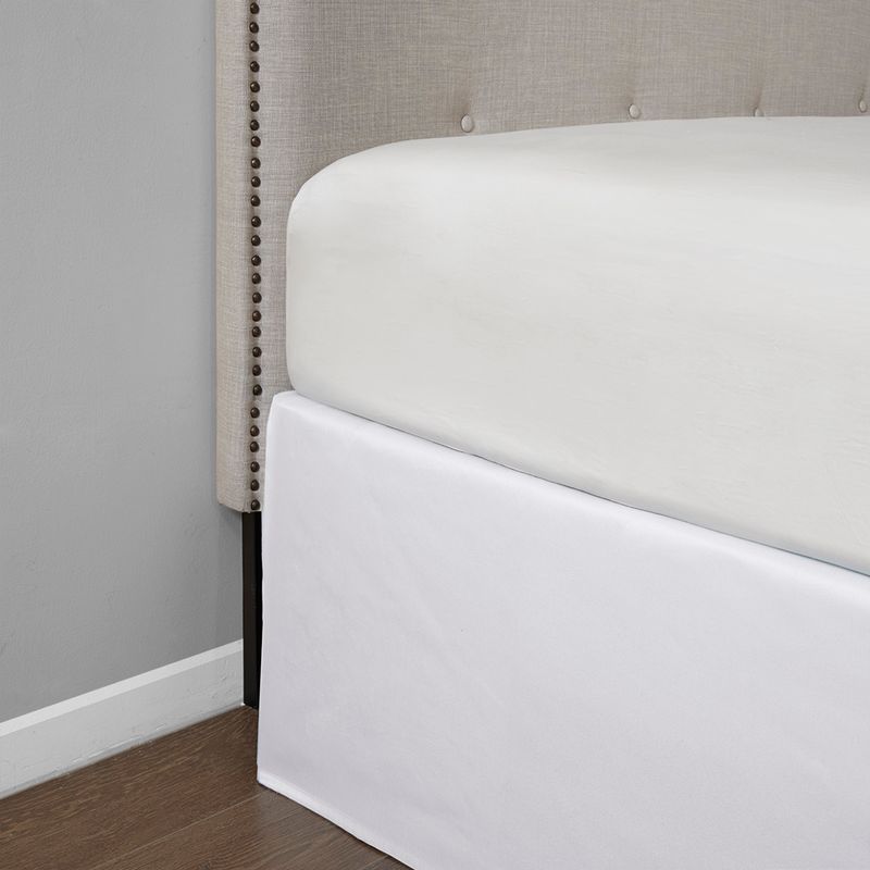 White Simple Fit Wrap Around Adjustable Bedskirt One Size