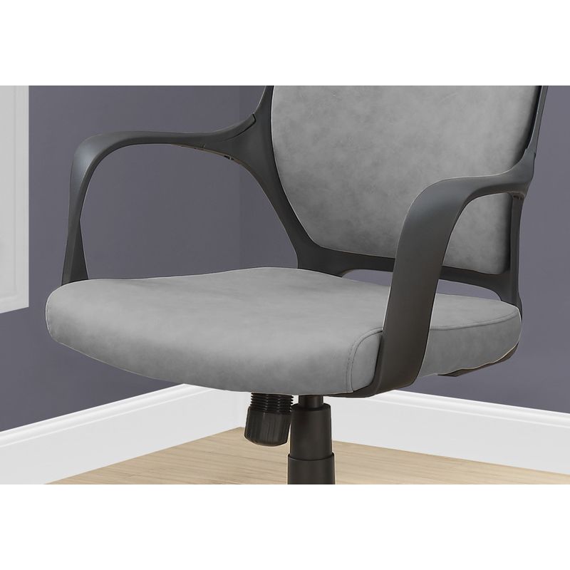 Office Chair/ Adjustable Height/ Swivel/ Ergonomic/ Armrests/ Computer Desk/ Work/ Metal/ Fabric/ Grey/ Black/ Contemporary/ Modern