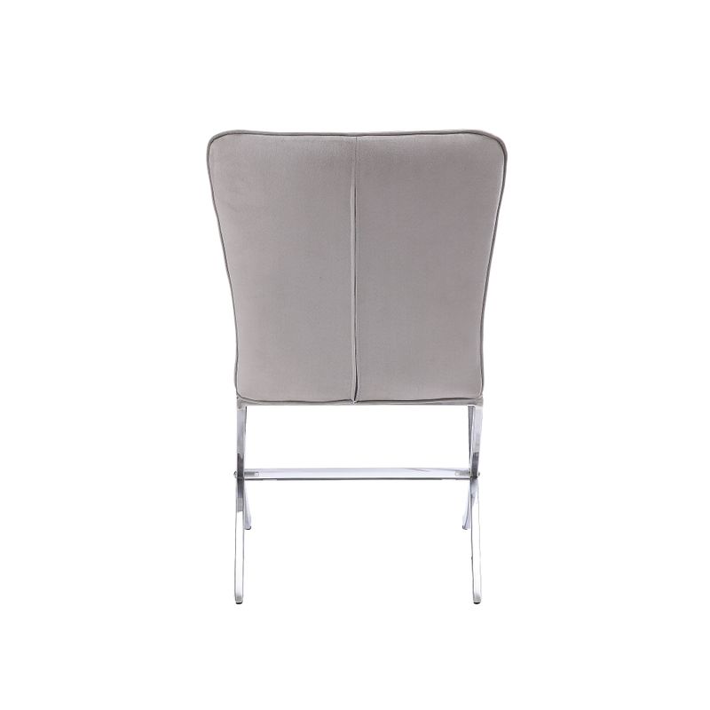 ACME Daire Side Chair (Set-2), Velvet & Chrome