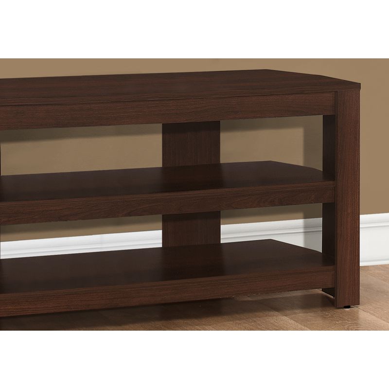 TV Stand/ 42 Inch/ Console/ Media Entertainment Center/ Storage Shelves/ Living Room/ Bedroom/ Laminate/ Brown/ Contemporary/ Modern