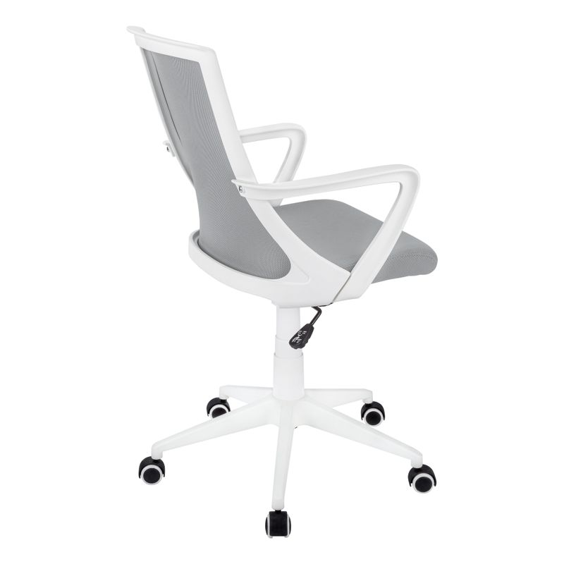 Office Chair/ Adjustable Height/ Swivel/ Ergonomic/ Armrests/ Computer Desk/ Work/ Metal/ Mesh/ White/ Grey/ Contemporary/ Modern