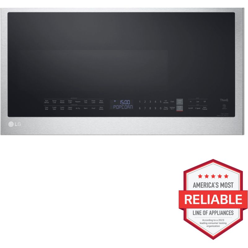 LG - 1.7 Cu. Ft. Convection Over-the-Range Microwave with Sensor Cooking and Air Fry - Stainless Steel