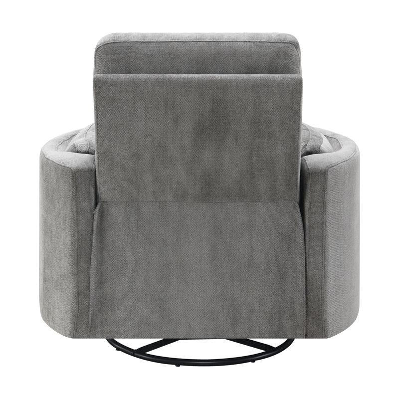 ACME Sagen Glider Recliner w/Swivel, Charcoal Chenille