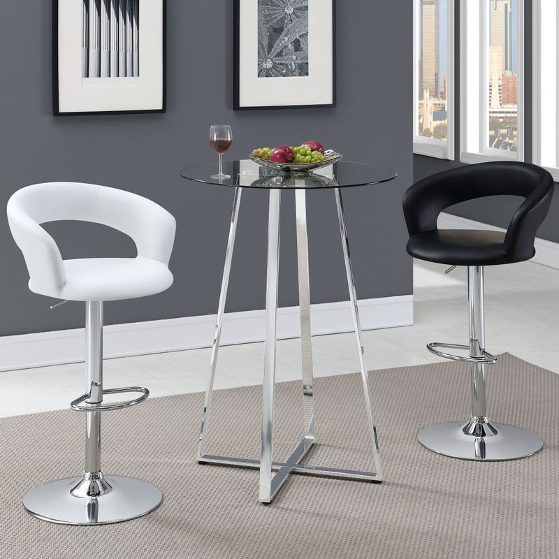 Zanella Glass Top Bar Table Chrome