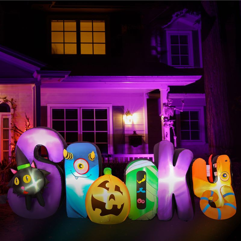 9-ft. Wide Prelit Inflatable Spooky Sign