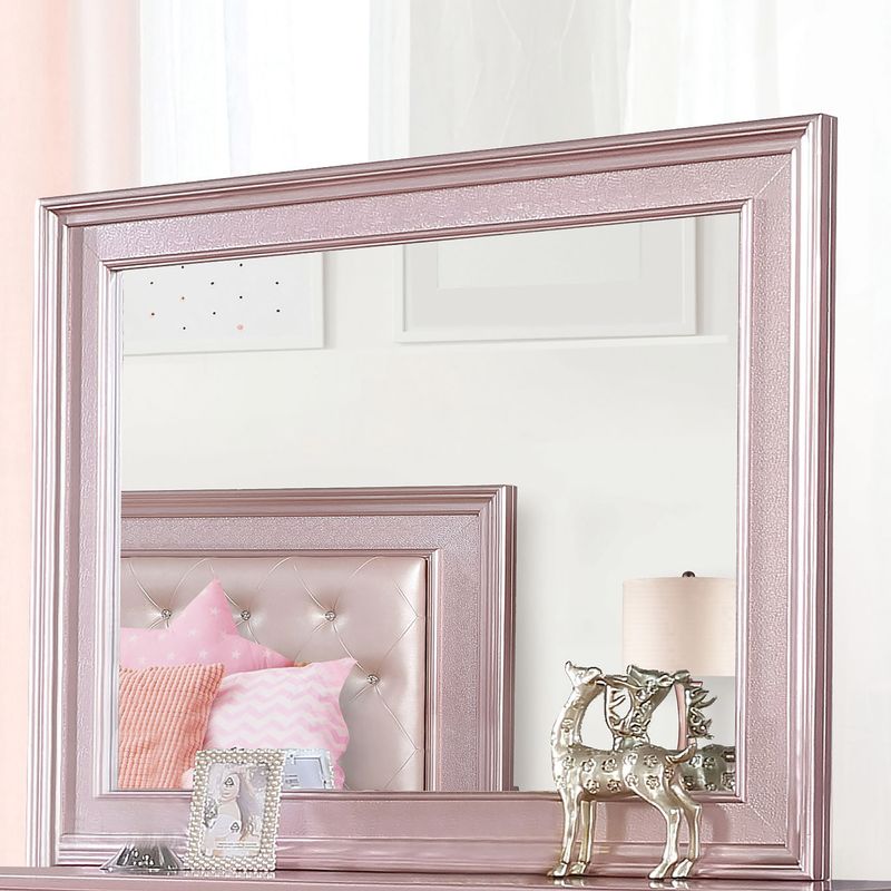 Contemporary Mirror in Rose Gold