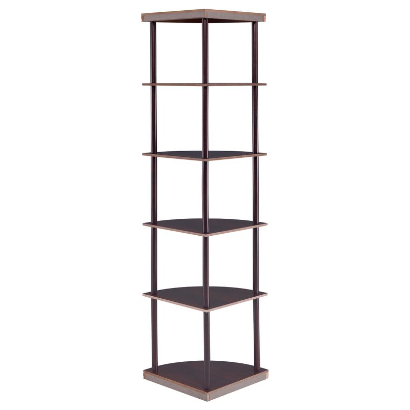 Bonwick 5-shelf Corner Bookshelf Cappuccino