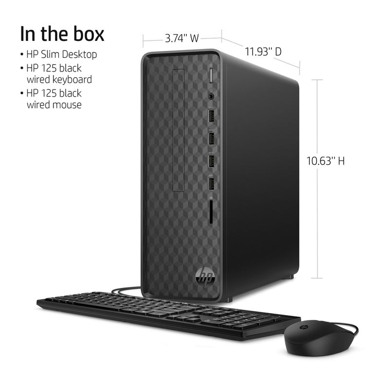 HP S01-aF2003w Slim Desktop Intel Celeron J4025 2.0GHz 4GB Ram 256GB SSD Bluetooth WiFi Windows 11 Home (Refurbished)