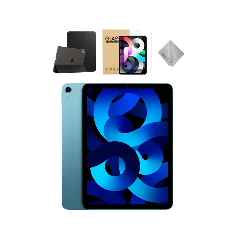 Apple - 10.9-Inch iPad Air - Latest Model - (5th Generation) with Wi-Fi - 64GB - Blue With Black Case Bundle