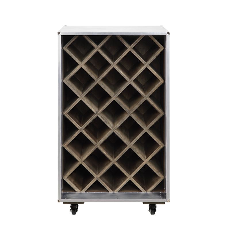 ACME Raini Wine Cabinet, Aluminum Finish