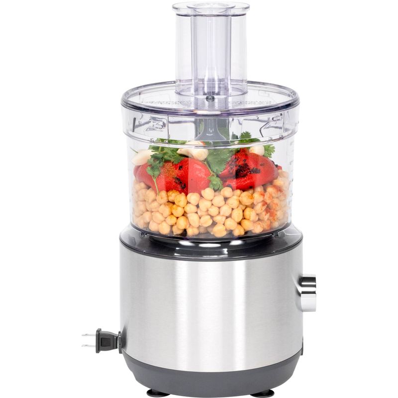 GE - 12-Cup Food Processor with Accessories - Stainless Steel