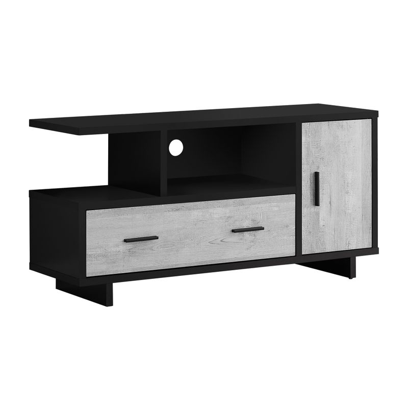 TV Stand/ 48 Inch/ Console/ Media Entertainment Center/ Storage Cabinet/ Drawers/ Living Room/ Bedroom/ Laminate/ Black/ Grey/ Contemporary/