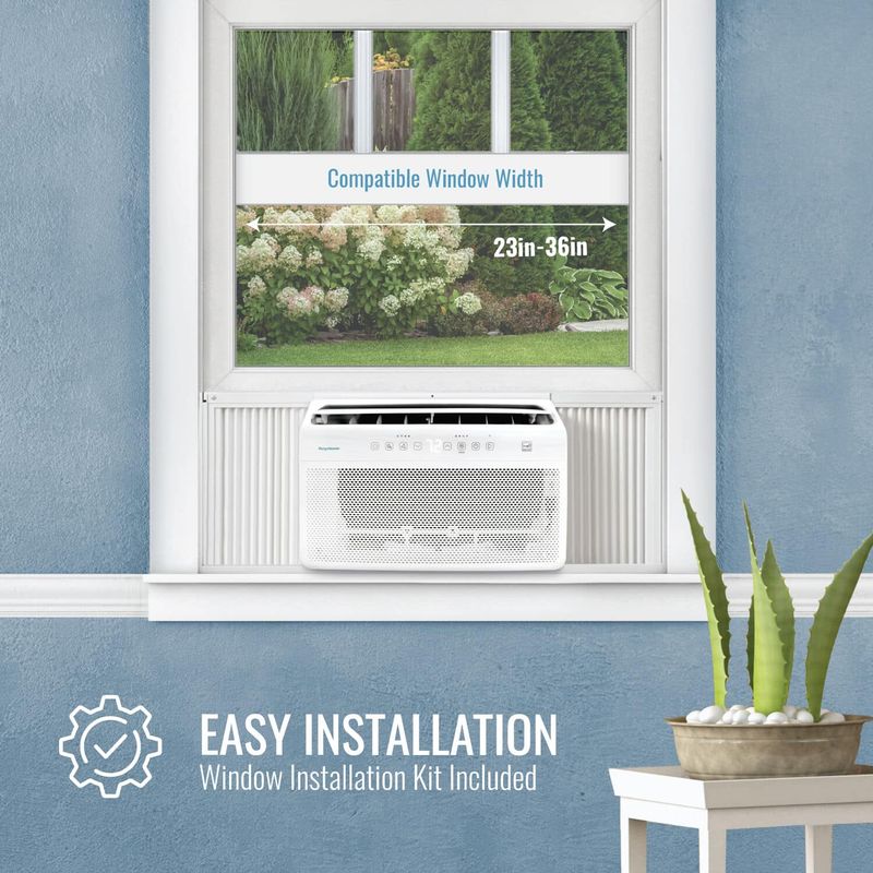 Keystone - 350 Sq. Ft 8,000 BTU Window Mounted Inverter Air Conditioner - White