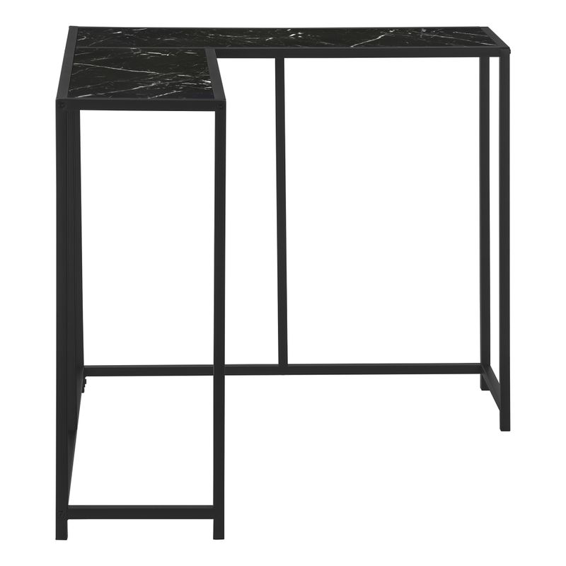 Accent Table/ Console/ Entryway/ Narrow/ Corner/ Living Room/ Bedroom/ Metal/ Laminate/ Black Marble Look/ Contemporary/ Modern