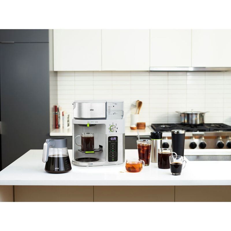 Braun - MultiServe 10-Cup SCA Certified Coffee Maker with Internal Water Spout and Glass Carafe in White