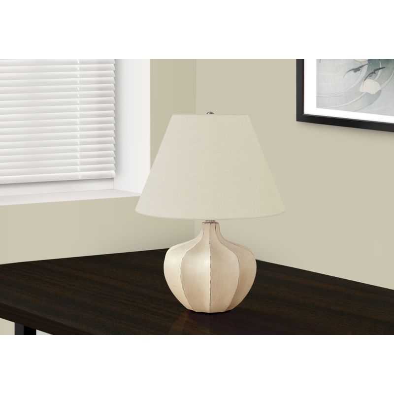 Lighting - 21"H Table Lamp Cream Resin / Ivory Shade