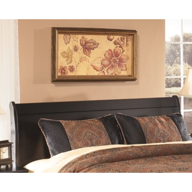 Black Huey Vineyard Queen Sleigh Headboard