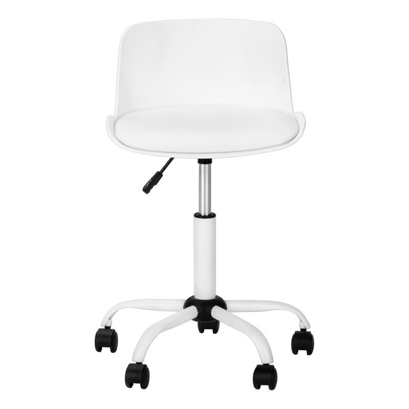 Office Chair/ Adjustable Height/ Swivel/ Ergonomic/ Computer Desk/ Work/ Juvenile/ Metal/ Pu Leather Look/ White/ Contemporary/ Modern