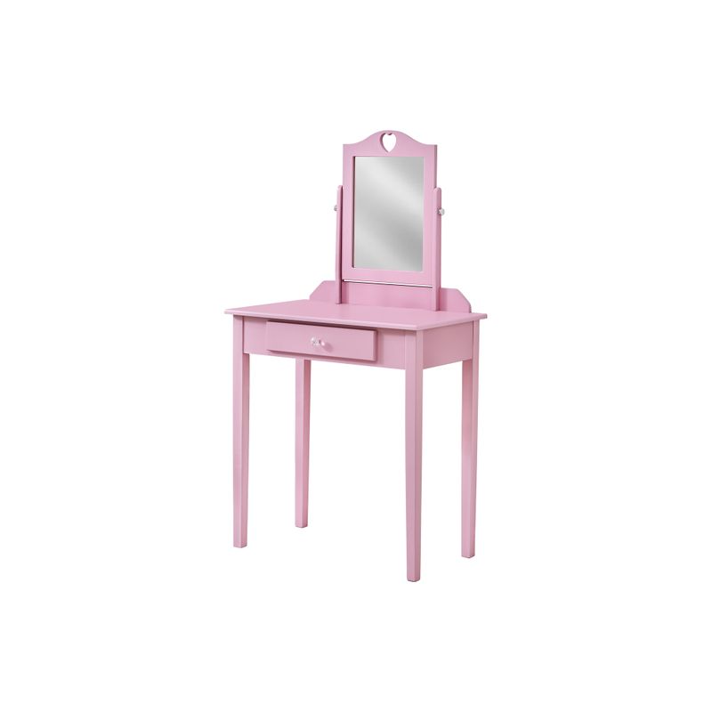 Vanity/ Desk/ Makeup Table/ Organizer/ Dressing Table/ Bedroom/ Wood/ Laminate/ Pink/ Contemporary/ Modern