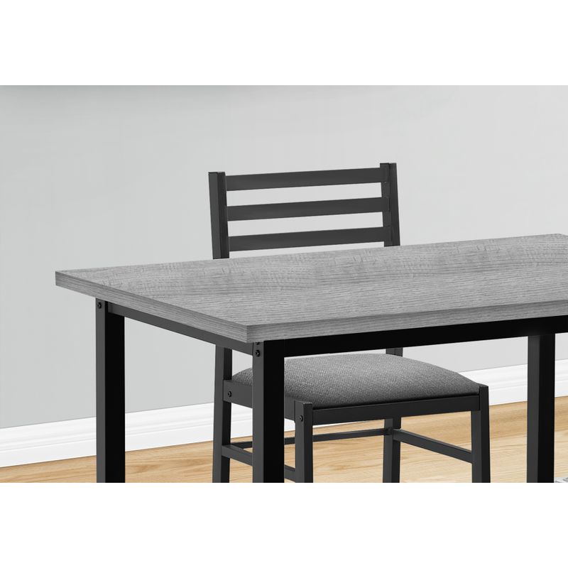 Dining Set - 5Pcs Set / Grey Top / Black Metal