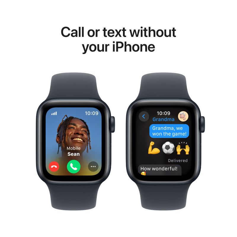 Apple Watch SE 2nd Generation (GPS+Cellular) 40mm Aluminum Case with Midnight Sport Band - S/M - Midnight - (2024)