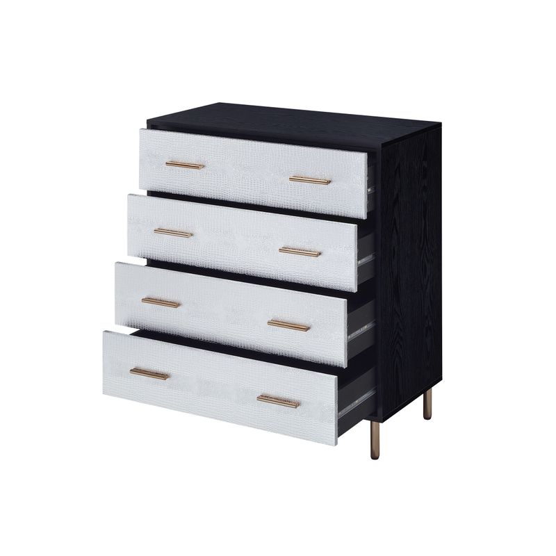 ACME Myles Chest, Black, Silver & Gold Finish
