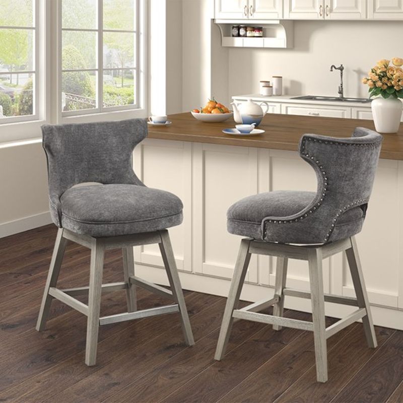 Charcoal Emmett 25.75" Swivel Counter Stool