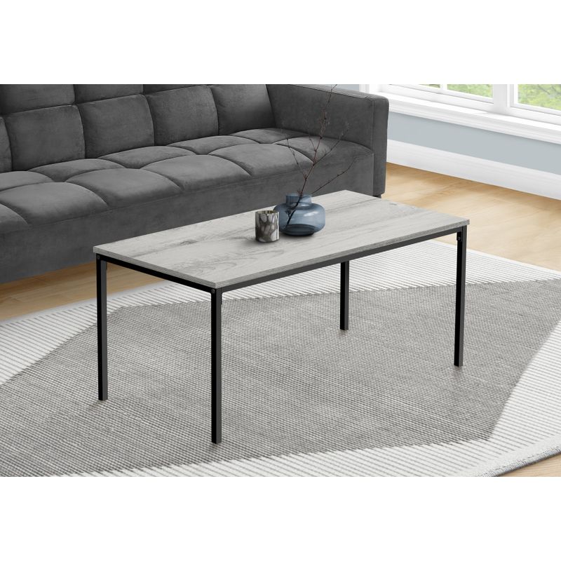 Coffee Table/ Accent/ Cocktail/ Rectangular/ Living Room/ 40"L/ Metal/ Laminate/ Grey/ Black/ Contemporary/ Modern