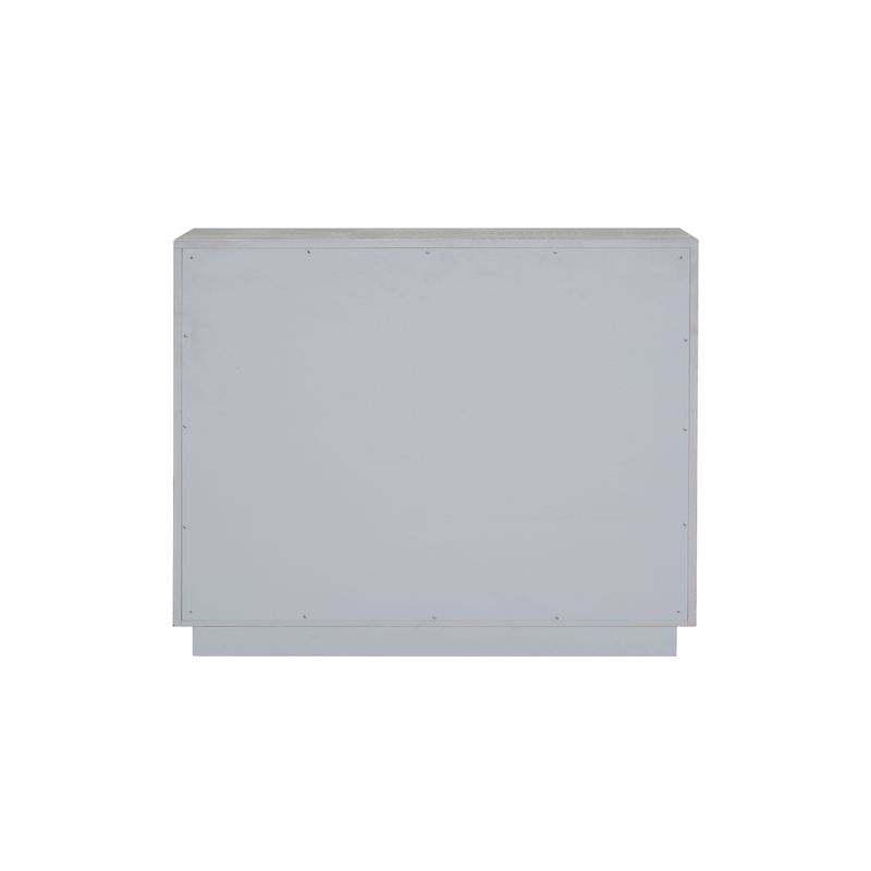 ACME Anpu Console Cabinet, Silver Faux Crocodile Skin Finish