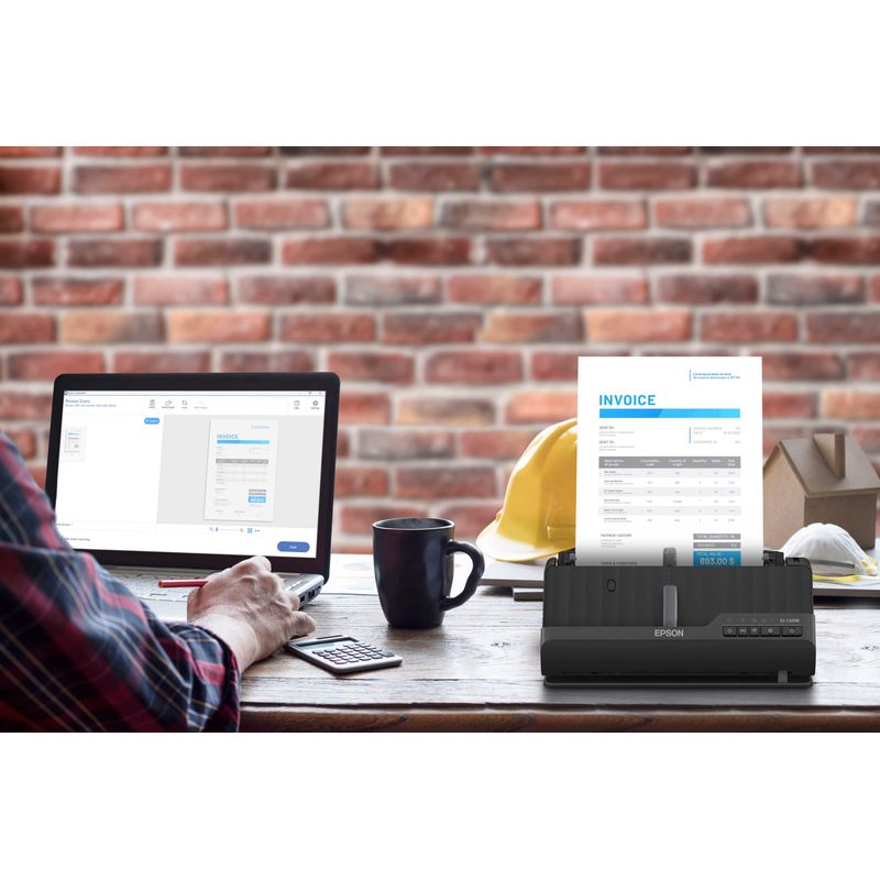Epson - WorkForce ES-C320W Wireless Compact Desktop Document Scanner - Black
