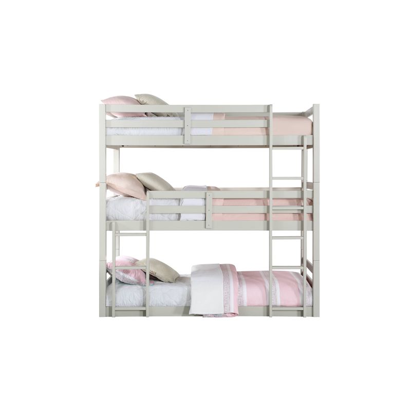 ACME Ronnie Triple Twin Bunk Bed, Light Gray