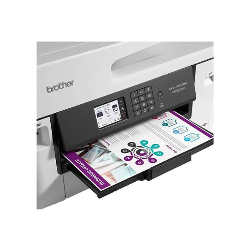 Brother - MFC-J5340DW Wireless All-in-One Business Inkjet Printer with Ledger Printing up to 11"x17" - White/Gray
