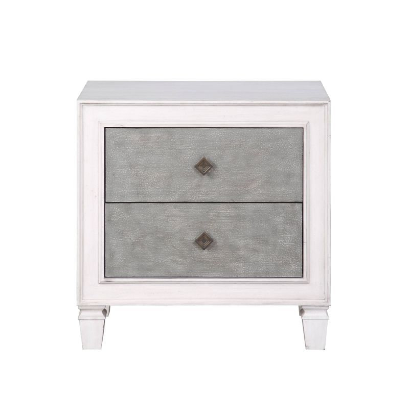 ACME Katia Nightstand, Rustic Gray & Weathered White Finish