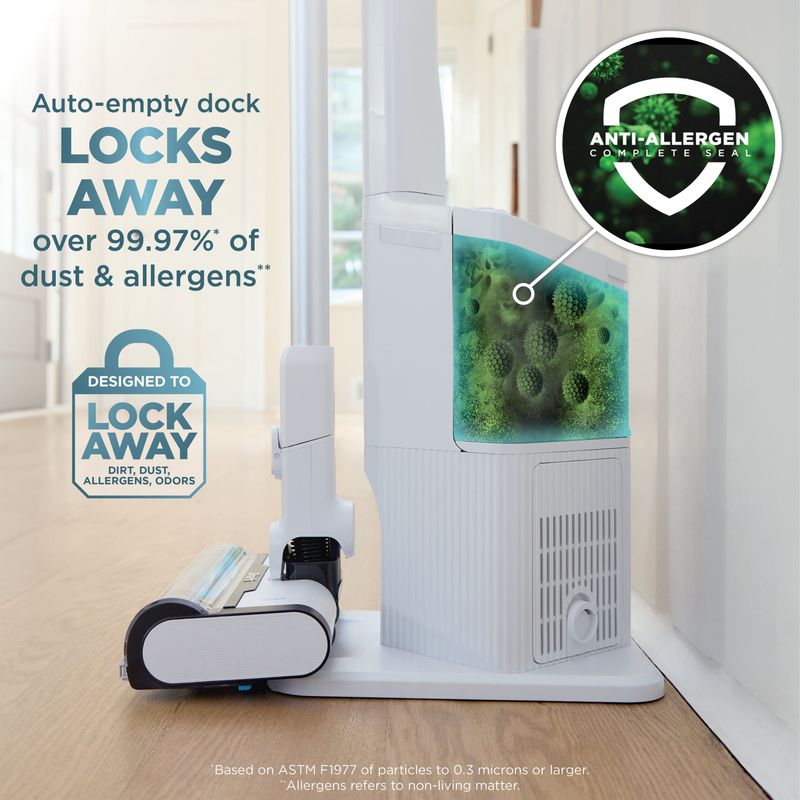 Shark - Clean & Empty Cordless Stick Vacuum & Auto-Empty System, Self Cleaning Brushroll, HEPA Filtration - White