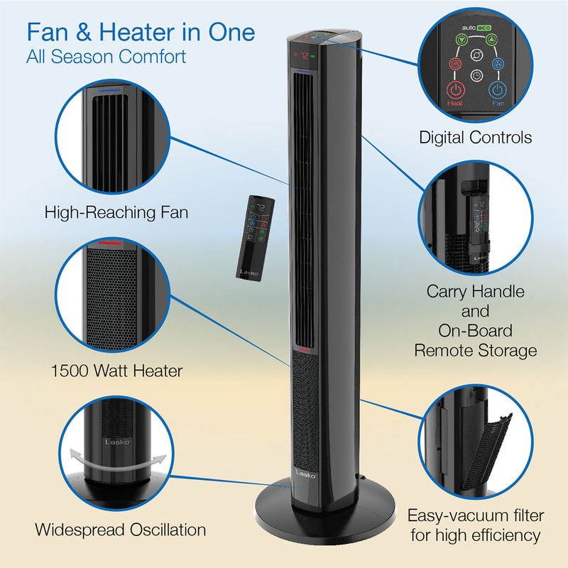 Lasko All Season Comfort Control Tower Fan and Space Heater in One