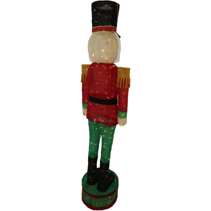 Fraser Hill Farm 6-Ft. Prelit Tinsel Nutcracker Indoor or Outdoor Decoration