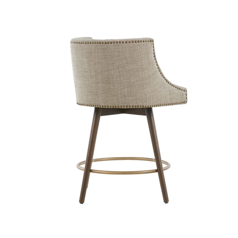 Jett Swivel Beige Upholstered Counter Stool