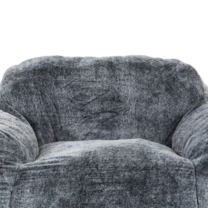 Sealy&reg; Tore Faux Fur Blue Memory Foam Bean Bag Chair