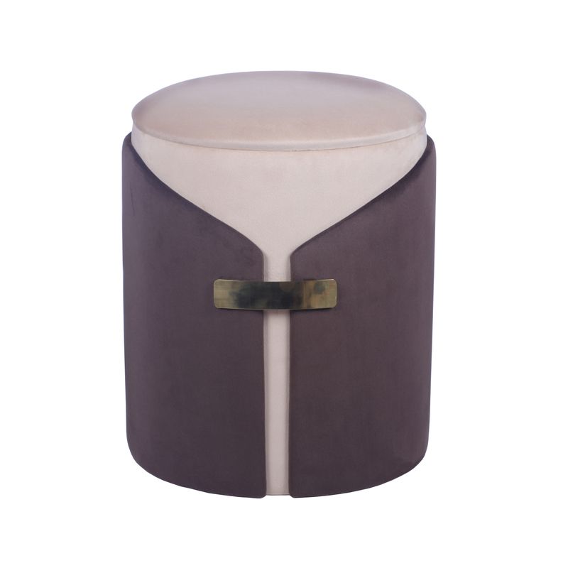 Techni Home Two-Toned Vanity Stool Ottoman with Storage