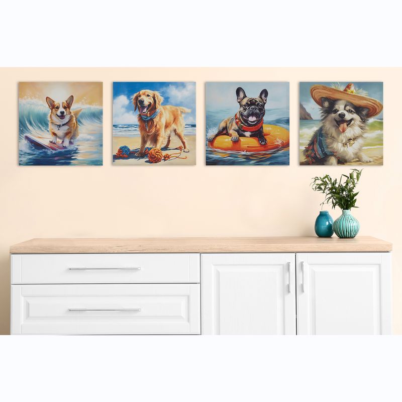 Chihuahua/Blue Multi Beach Dogs Chihuahua Canvas Wall Art See below