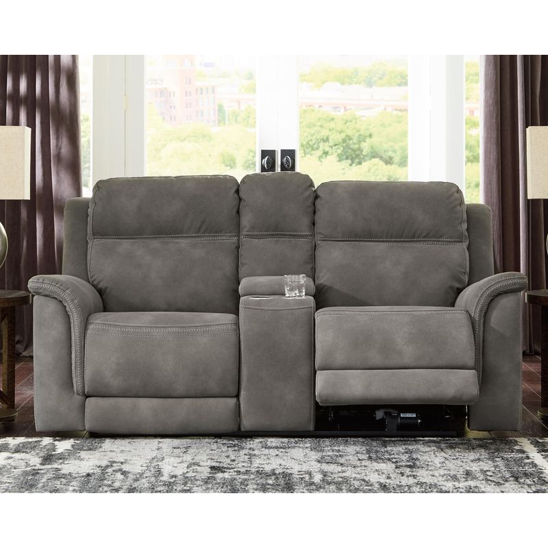 Next-Gen DuraPella Power Reclining Loveseat/Console/Adjustable Headrest