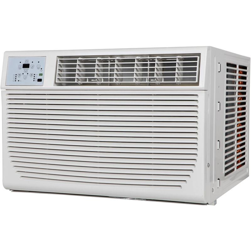 Keystone - 350 Sq. Ft. 8000 BTU Window Air Conditioner and 3500 BTU Heater with Supplemental Heat - White