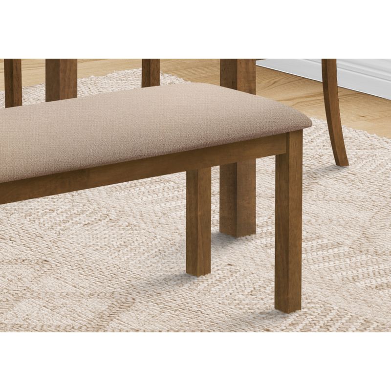 Bench - 42"L / Brown Walnut / Beige Fabric