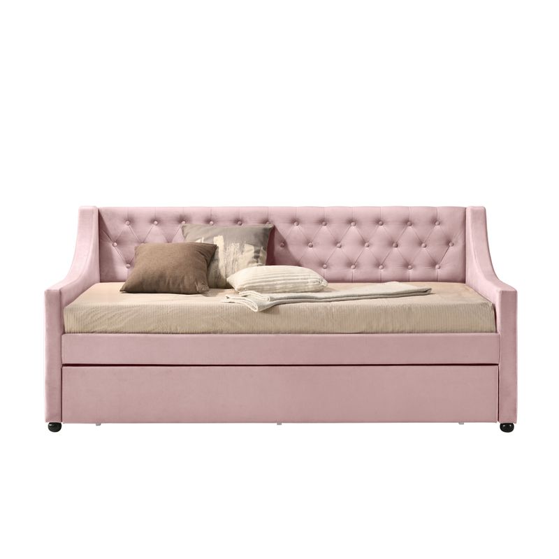 ACME Lianna Daybed w/Trundle (Twin), Pink Velvet
