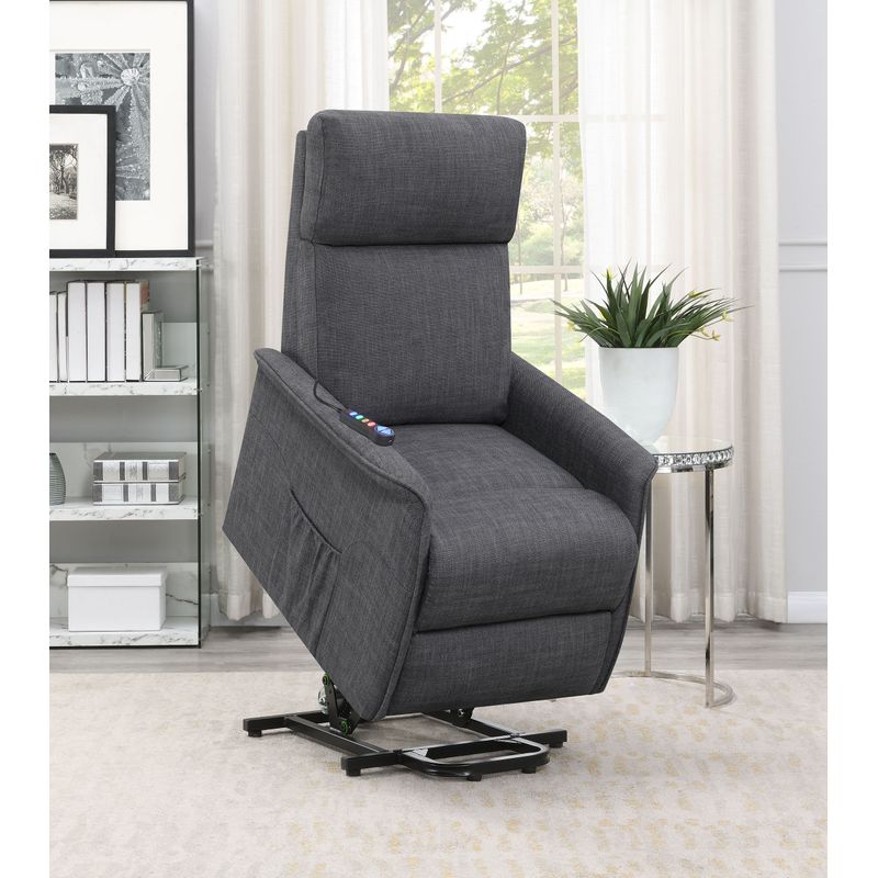 Herrera Power Lift Recliner with Wired Remote Charcoal