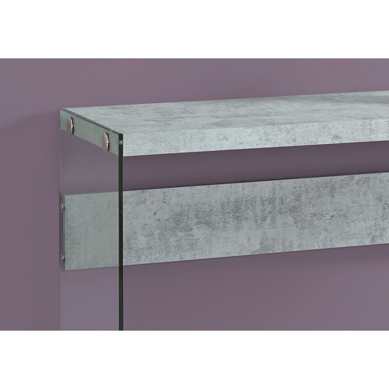 Accent Table/ Console/ Entryway/ Narrow/ Sofa/ Living Room/ Bedroom/ Tempered Glass/ Laminate/ Grey/ Clear/ Contemporary/ Modern