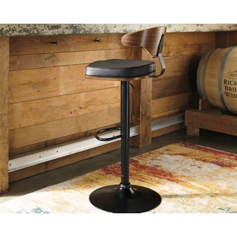 Brown/Black Bellatier Tall Upholstered Swivel Barstool(1/CN)