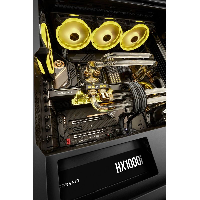CORSAIR - HXi Series 1000W 80 Plus Platinum Fully-Modular Ultra-Low Noise ATX Power Supply - Black