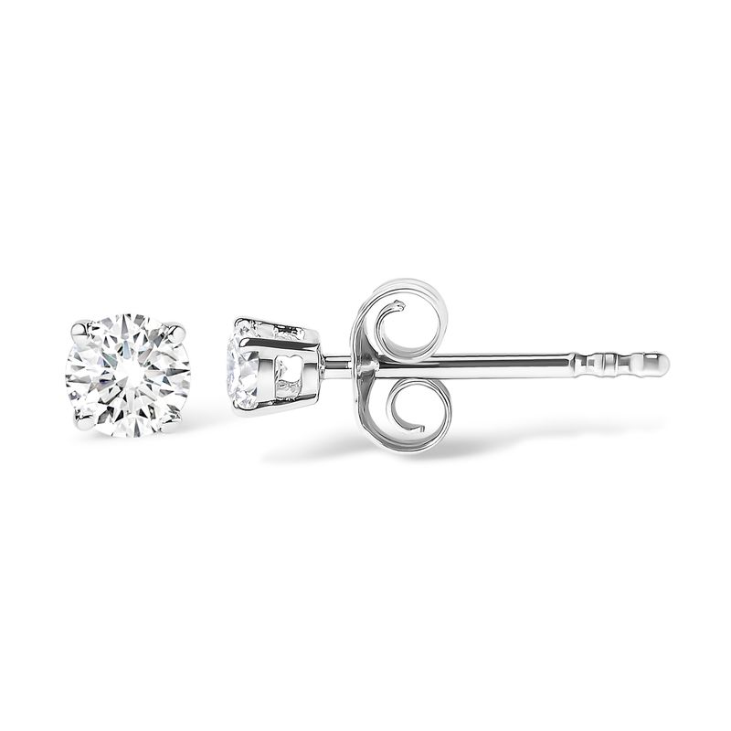 .925 Sterling Silver 1/5 Cttw Lab Grown Round Brilliant-Cut Diamond Classic 4-Prong Stud Earrings (F-G Color, VS1-VS2 Clarity)